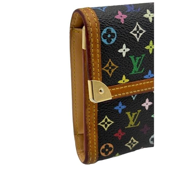 Louis‎ Vuitton Murakami Black Monogram Multicolor Porte Tresor Intern'l Wallet* - Picture 6 of 15